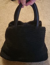 NWOT M&S Black Crochet Lined Handbag