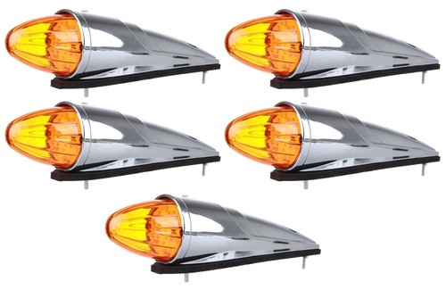 Amber led chrome torpedo - led,