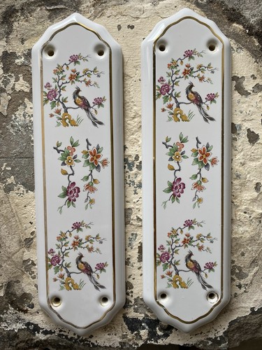 Vintage ceramic door plates - 2x,