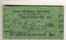 Railway ticket GWR Treherbert