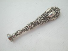 Antique Ornate Desk Seal With Rococo Style Silver Handle Stamped STERLING
