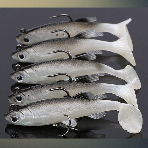 5pcs rubber hook - bait, weighted