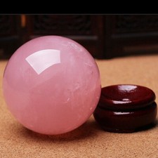 60mm Natural Rose Quartz Crystal Sphere Energy Healing Meditation Stone Orb Ball