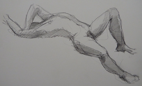 Male nude pencil drawing - nude,