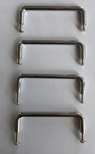 Silver Glossy ~ 4" Cupboard Unit Door Furniture Handles D Shape x 4pcs