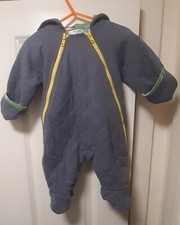 Baby Boden Grey Pramsuit Boden Zoo Lining Mittens 0-3 Months Great Condition