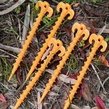 Stakes Support Ground Screw Pegs Plastic Nails Shelter Anchor Tent Tool 10Pcs