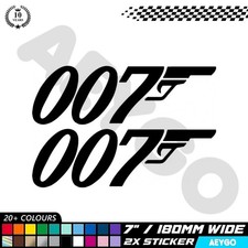 2x 007 JAMES BOND Vinyl Sticker Decal Car Window Bumper Race Livery Mod Sponsor
