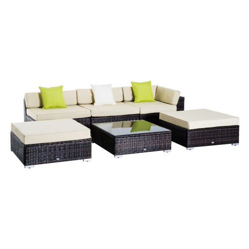 Rattan sofa set piece - rattan, 6