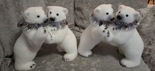 2 X Pair Standing Christmas Polar Bears