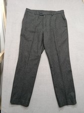 Samuel Windsor Chino Men's Size 36 Grey Wool  Straight 32" Leg High Rise