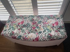 Baby Pink Ottoman/ Blanket Box With Velveteen Fabric  Lloyd Loom - Lush