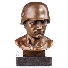 Bronze Bust Soldier on a black