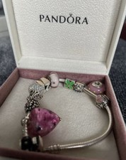 pandora bracelet and 10 charms
