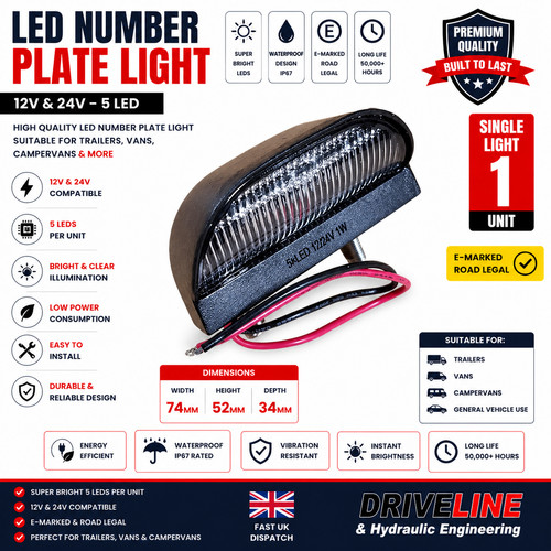 Trailer number plate - light, led