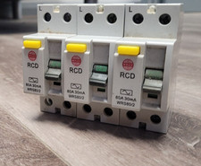 WYLEX 80 AMP 100mA DOUBLE POLE
