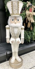 Christmas Giant Nutcracker Soldier White Cream Large Nutcracker Xmas Decor 100cm