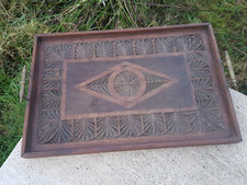 Vintage Carved Wooden Tray