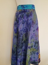 SILK Maxi Wrap Skirt Blue