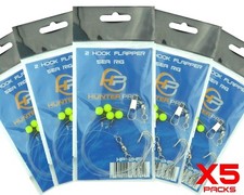 Sea Fishing Rigs X 5. 2 Hook Flapper Rig. Hunter Pro Sea Fishing Tackle Set 