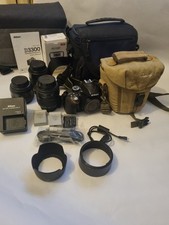 Nikon D3300 DSLR Camera + 3 Nikon Lenses + Flash + Accessories