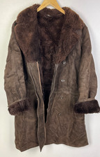 REAL SHEARLING SHEEPSKIN COAT Size Large 42" Men`s Jacket Brown Vintage