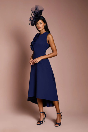 Coast navy midi dress womens - coast,