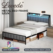 Levede Led Ottoman Bed Frame