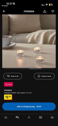 Ikea finsmak glass tea light - ikea,