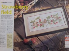 Field mice amongst the strawberries cross stitch chart