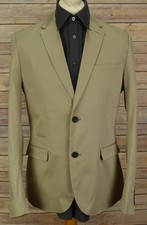 Mens grey blazer slim 40 regular Casual Friday jacket single breast cotton coat