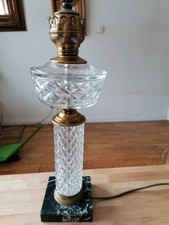 Vintage cut glass Lamp on marble base