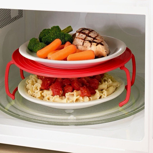 Red plastic microwave plate - red,