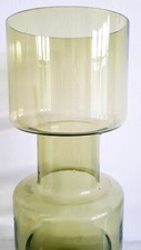 Tamara Aladin Riihimaki large mid century modern hooped green glass vase