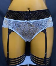 Knickers/Panties, White Sheer Floral Lace, Size 14 Medium