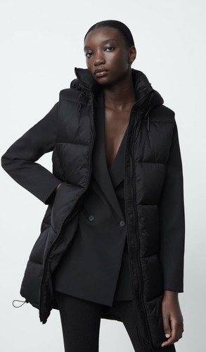 Zara womens black puffer - womens,