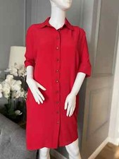 Biba Dress Uk 8 Red Button
