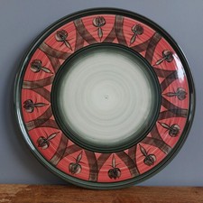 Jersey Pottery 11" Cheese, Cake Plate/Platter Tulip Design Hand Painted