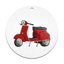 2 x 70mm 'Red Scooter' Flat Christmas Baubles (CB00093823)