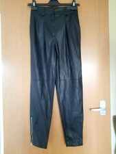 Bershka Black Faux Leather Skinny Trousers Size 6 (34)