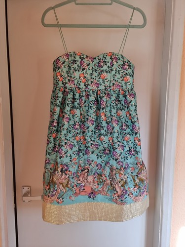 Manoush silk floral - silk, aqua