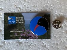 RSPB Enamel pin badge - Cornish Chough - picture card