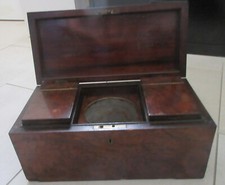 Antique English Burl Wood Tea Caddy