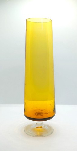 Vintage amber glass trumpet - vintage,