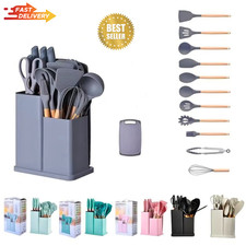19Pcs Silicone Kitchen Utensil Set with Holder Heat Resistant Cooking Tools