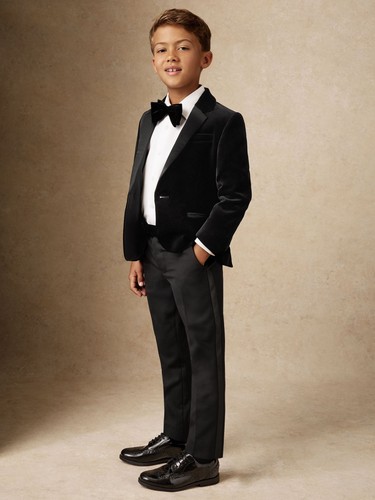 Reiss boys black velvet cotton - black,