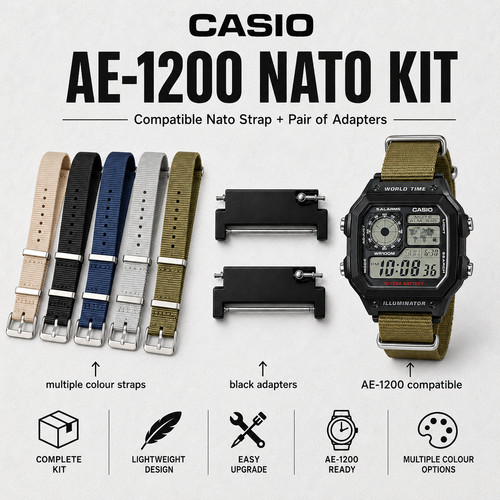 Casio 1200wh nato strap - casio,