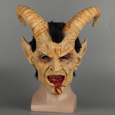Scary Mask Demon Devil Lucifer Horn Goblin Beast Mask Halloween Cosplay Props