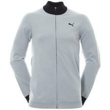 Puma Golf Mens EvoKnit Full Zip Lined Jacket, Grey/Black, RRP £69, NEW