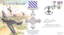 BB9 WWII RAF Kenley Battle of Britain cover signed WW2 LEIGH BoB DFC DFM